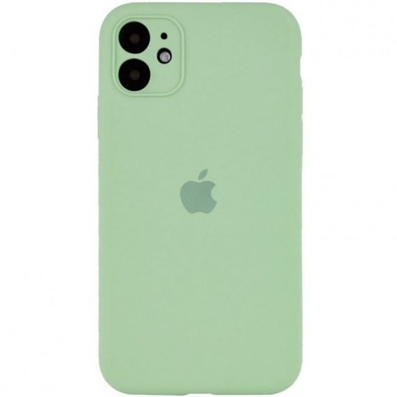 Чохол Silicone Case Full Camera Protective (AA) для Apple iPhone 12 (6.1"), Зелений / Pistachio