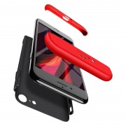 Пластиковая накладка GKK LikGus 360 градусов (opp) с лого для Apple iPhone SE (2020), Черный / Красный