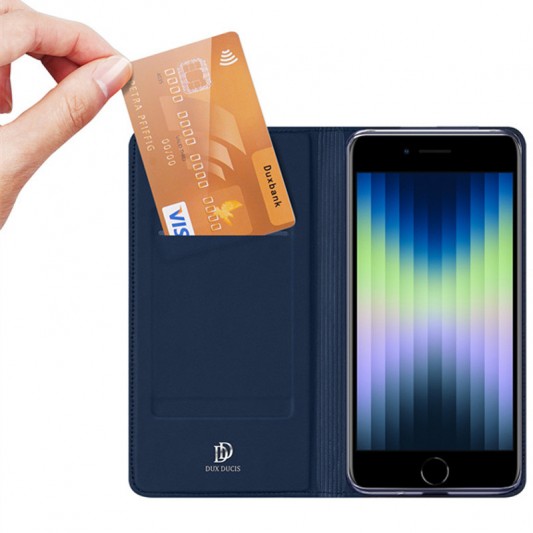 Чехол-книжка Dux Ducis с карманом для визиток для Apple iPhone 7 / 8 / SE (2020) (4.7") Синий - изображение 1