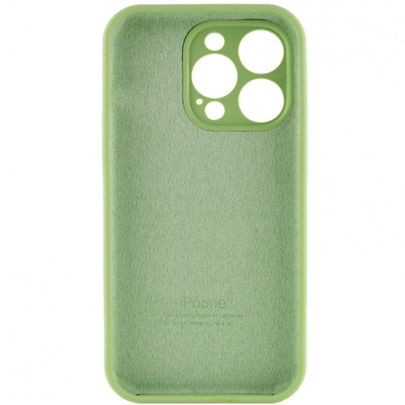 Чохол Silicone Case Full Camera Protective (AA) для Apple iPhone 15 Pro Max (6.7"), М'ятний / Mint / PVH