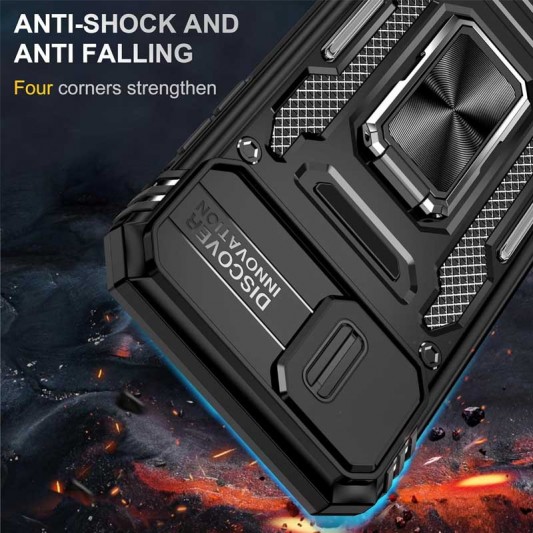 Ударопрочный чехол Camshield Army Ring для Apple iPhone 7 / 8 / SE (2020) (4.7") Черный / Black - изображение 6
