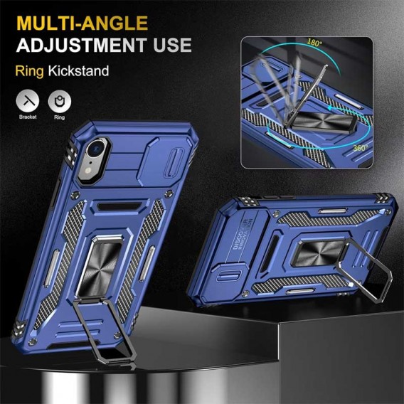 Ударопрочный чехол Camshield Army Ring для Apple iPhone XR (6.1"), Синий / Navy