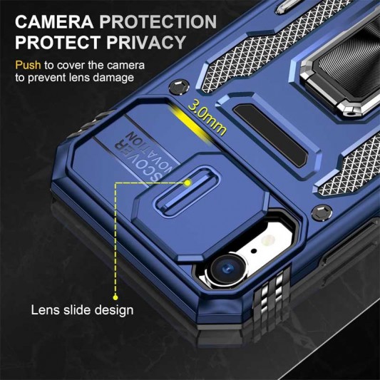 Ударопрочный чехол Camshield Army Ring для Apple iPhone XR (6.1") Синий / Navy - изображение 3