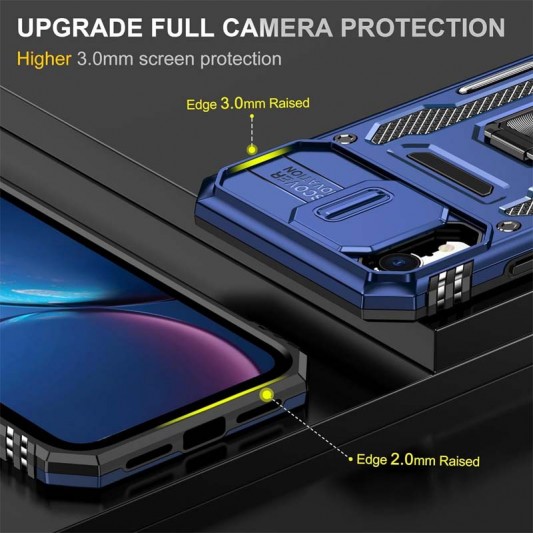 Ударопрочный чехол Camshield Army Ring для Apple iPhone XR (6.1") Синий / Navy - изображение 4
