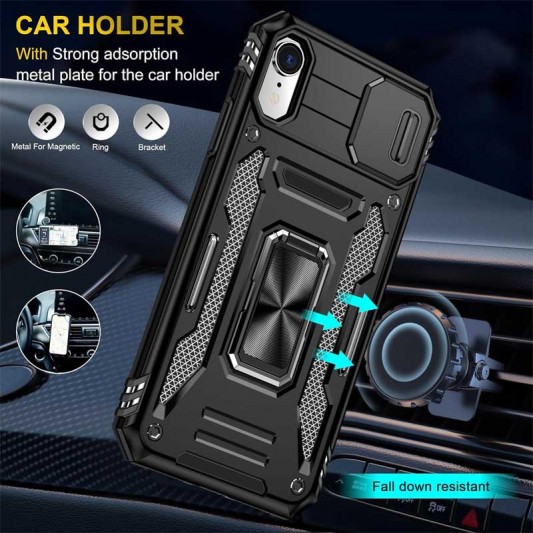 Ударопрочный чехол Camshield Army Ring для Apple iPhone XR (6.1") Черный / Black - изображение 2