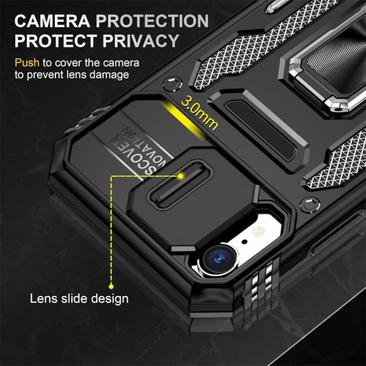 Ударопрочный чехол Camshield Army Ring для Apple iPhone XR (6.1") Черный / Black - изображение 3