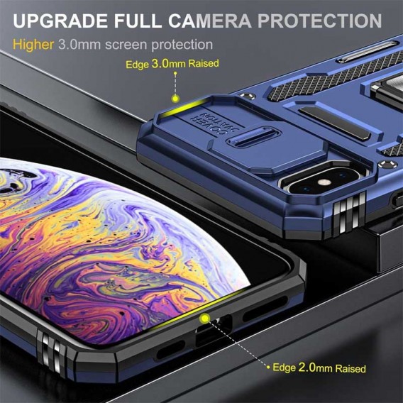Ударопрочный чехол Camshield Army Ring для Apple iPhone XS Max (6.5"), Синий / Navy