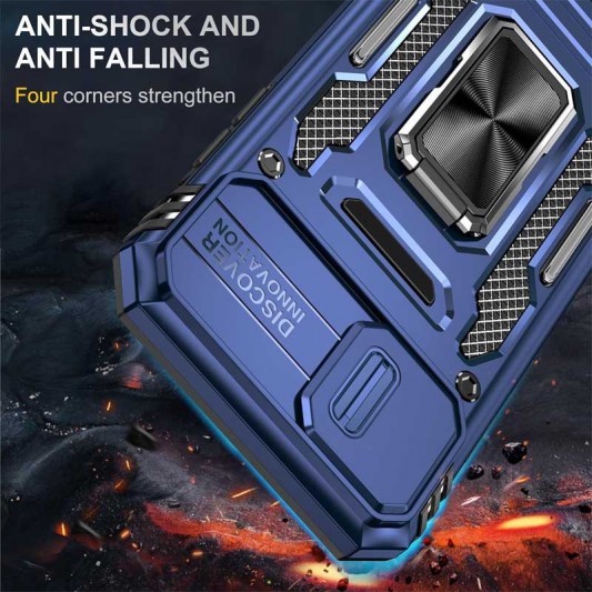 Ударостійкий чохол Camshield Army Ring для Apple iPhone XS Max (6.5") Синій / Navy - зображення 4 