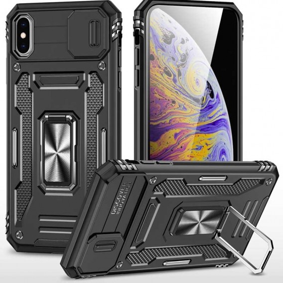 Удароміцний чохол Camshield Army Ring для Apple iPhone XS Max (6.5"), Чорний / Black