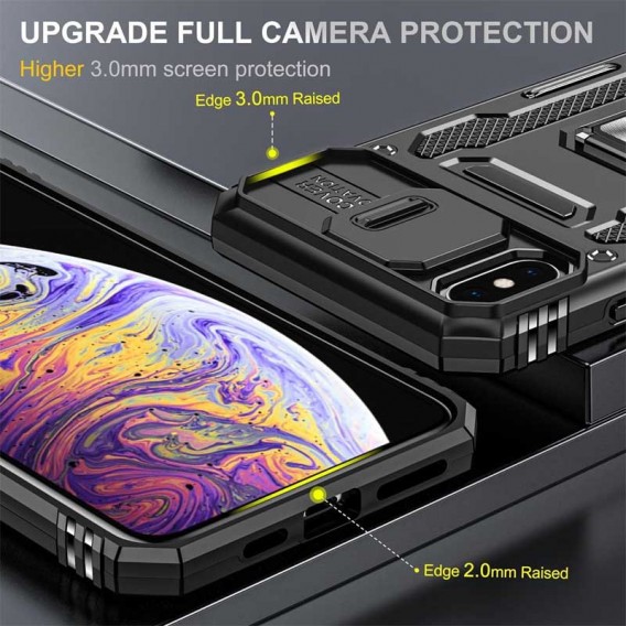 Удароміцний чохол Camshield Army Ring для Apple iPhone XS Max (6.5"), Чорний / Black