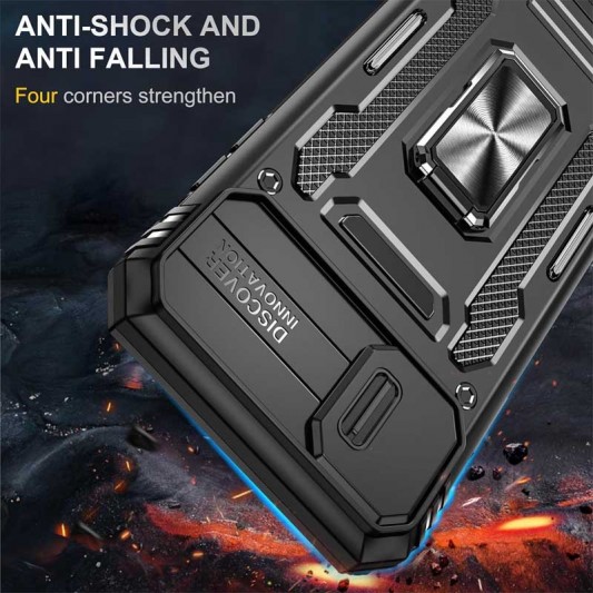 Ударопрочный чехол Camshield Army Ring для Apple iPhone XS Max (6.5") Черный / Black - изображение 6