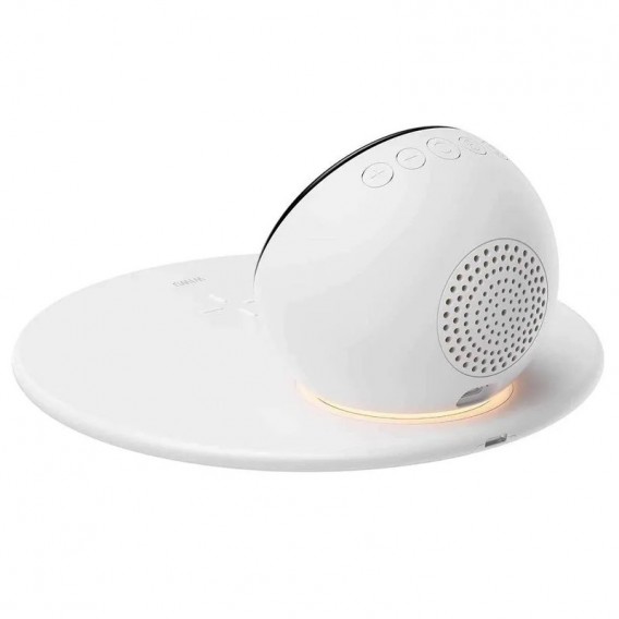 Бездротова зарядка WIWU Wi-W017 15W Wireless Charger+Digital Alarm+Bluetooth Speaker, White