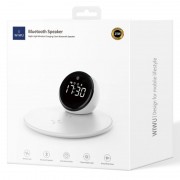 Бездротова зарядка WIWU Wi-W017 15W Wireless Charger+Digital Alarm+Bluetooth Speaker, White