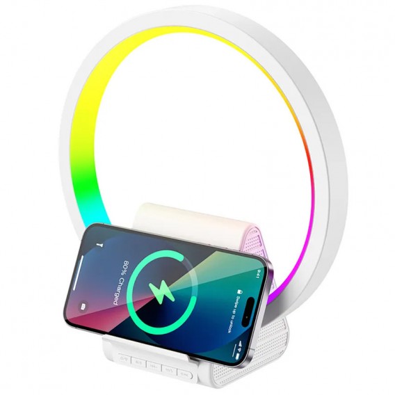 Бездротова зарядка WIWU Wi-W021 2 in 1 Wireless Charger+Bluetooth Speaker, White