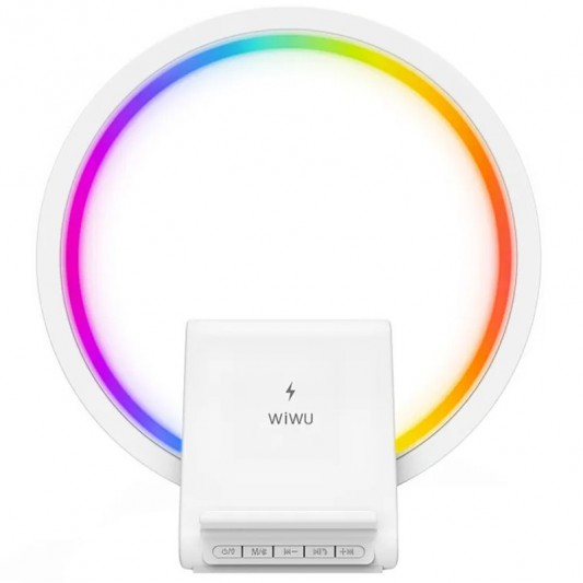 БЗУ WIWU Wi-W021 2 in 1 Wireless Charger+Bluetooth Speaker White - изображение 1
