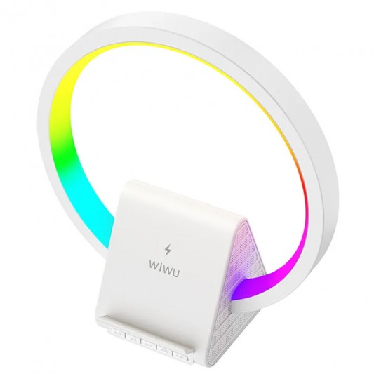 БЗУ WIWU Wi-W021 2 in 1 Wireless Charger+Bluetooth Speaker White - изображение 3