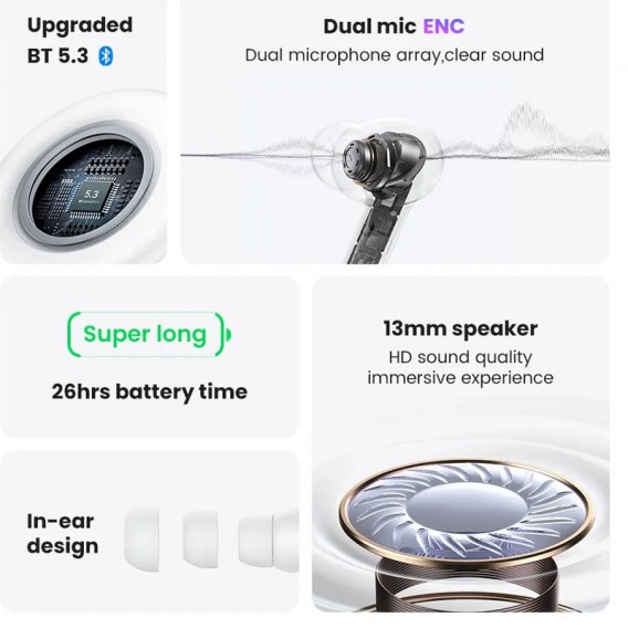 Беспроводные TWS наушники Usams-XD19 X-don Series ENC BT 5.3, Gradient Blue