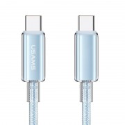 Дата кабель USAMS US-SJ660 Type-C to Type-C PD100W Cloud Series (1.2m) Blue