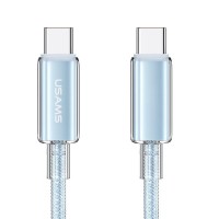 Дата кабель USAMS US-SJ660 Type-C to Type-C PD100W Cloud Series (1.2m) Blue