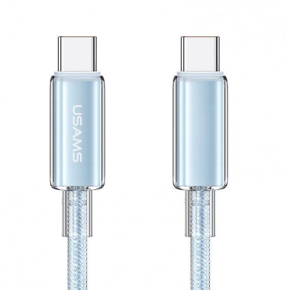 Дата кабель USAMS US-SJ660 Type-C to Type-C PD100W Cloud Series (1.2m), Синій