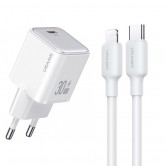МЗП Usams US-CC186 PD30W (1USB-C) + кабель Type-C to Lightning White МЗП Usams US-CC186 PD30W (1USB-C) + кабель Type-C to Lightning White