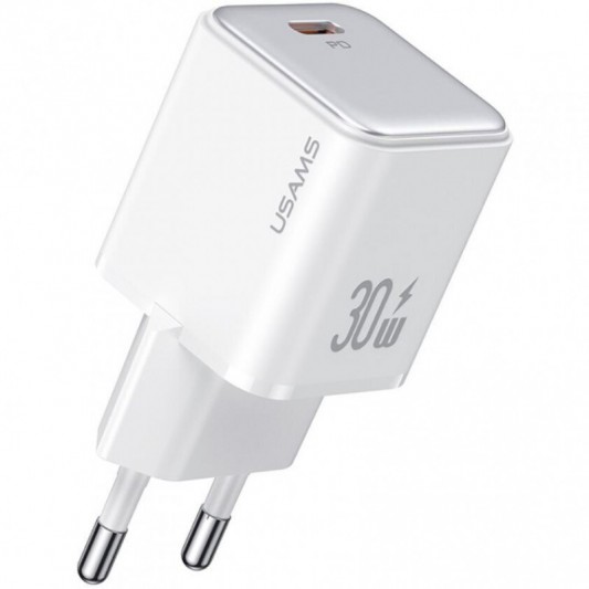 МЗП Usams US-CC186 PD30W (1USB-C) + кабель Type-C to Lightning White - зображення 1 