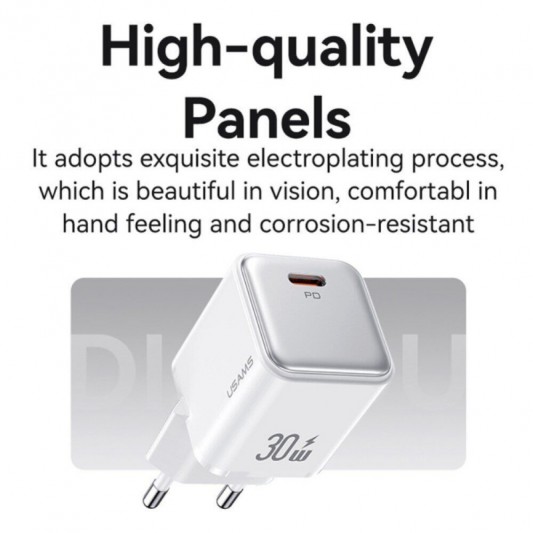 МЗП Usams US-CC186 PD30W (1USB-C) + кабель Type-C to Lightning White - зображення 5 