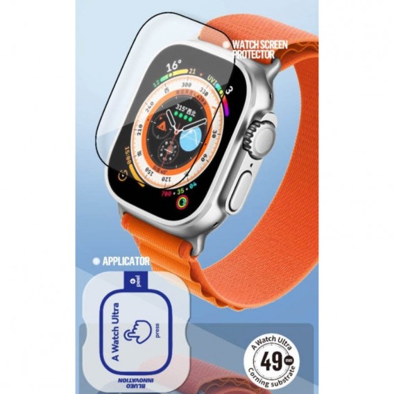 Захисне 2.5D скло Blueo Corning Gorilla Glass для Apple Watch Ultra / Ultra 2 49mm, Чорний