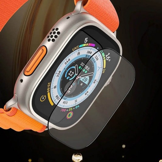 Защитное 2.5D стекло Blueo Corning Gorilla Glass для Apple Watch Ultra / Ultra 2 49mm Черный - изображение 2