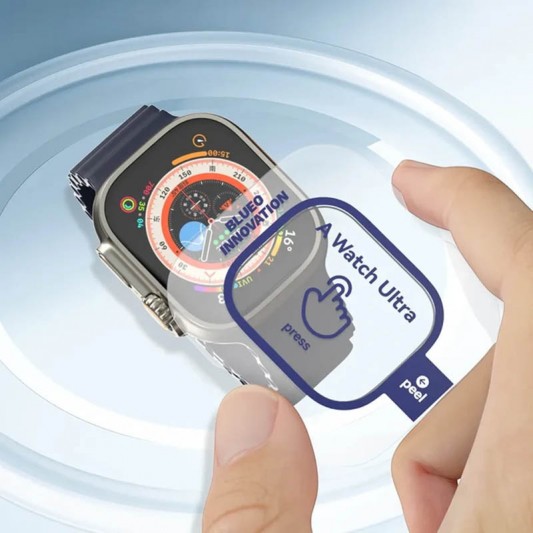 Защитное 2.5D стекло Blueo Corning Gorilla Glass для Apple Watch Ultra / Ultra 2 49mm Черный - изображение 4