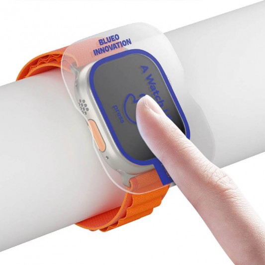 Защитное 2.5D стекло Blueo Corning Gorilla Glass для Apple Watch Ultra / Ultra 2 49mm Черный - изображение 5