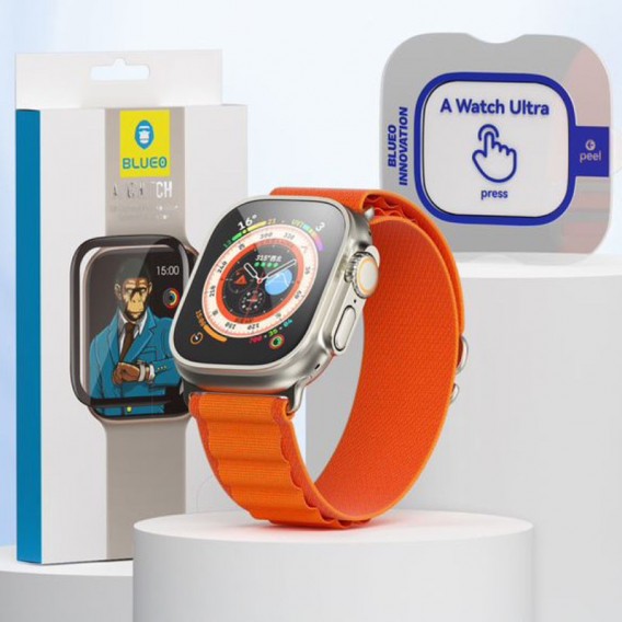 Захисне 2.5D скло Blueo Corning Gorilla Glass для Apple Watch Ultra / Ultra 2 49mm, Чорний