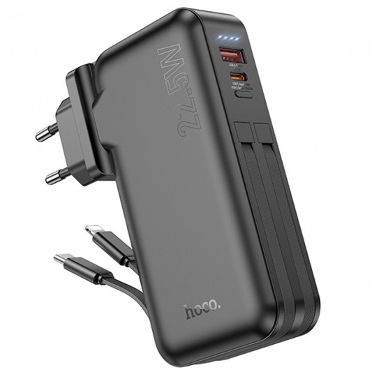 Портативний ЗП Power Bank Hoco J126 Travel 22.5W+PD20W 10000 mAh Black - зображення 1 