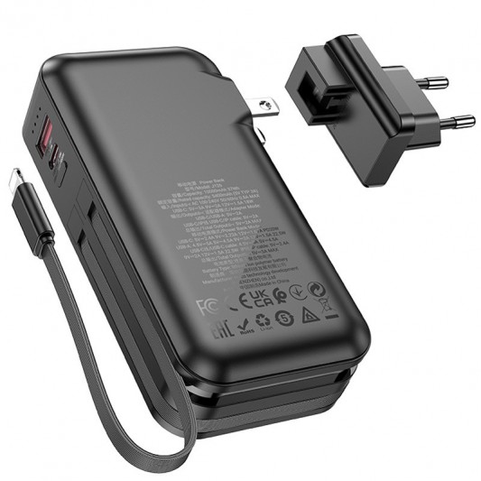Портативний ЗП Power Bank Hoco J126 Travel 22.5W+PD20W 10000 mAh Black - зображення 3 