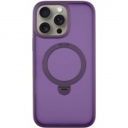 TPU+PC чохол Metal Buttons with MagSafe Colorful HQ Ring для Apple iPhone 15 Pro (6.1") Purple
