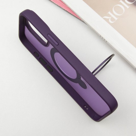 TPU+PC чохол Metal Buttons with MagSafe Colorful HQ Ring для Apple iPhone 15 Pro (6.1") Purple - зображення 3 