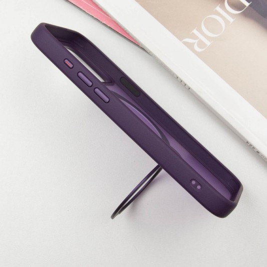 TPU+PC чохол Metal Buttons with MagSafe Colorful HQ Ring для Apple iPhone 15 Pro (6.1") Purple - зображення 4 