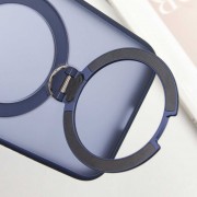 TPU+PC чохол Metal Buttons with MagSafe Colorful HQ Ring для Apple iPhone 14 Pro Max (6.7"), Dark Blue