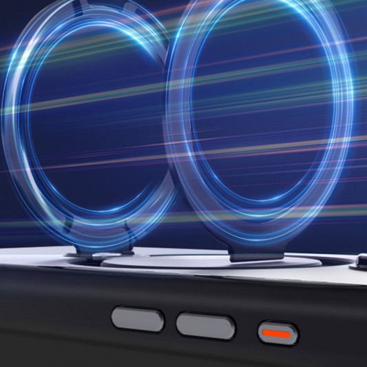 TPU+PC чехол Metal Buttons with MagSafe Colorful HQ Ring для Apple iPhone 14 / 13 (6.1") Black - изображение 2