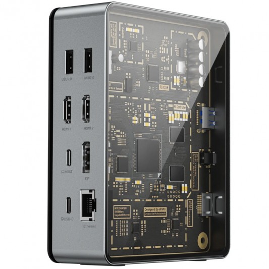 Перехідник HUB WIWU Matrix docking station 16in1 W1601 Gray - зображення 2 