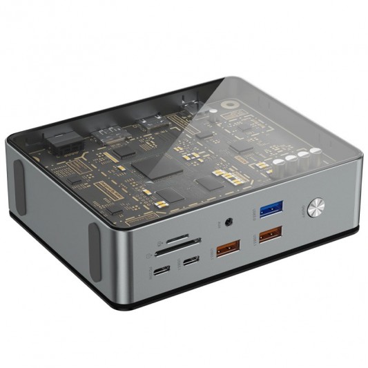 Перехідник HUB WIWU Matrix docking station 16in1 W1601 Gray - зображення 3 