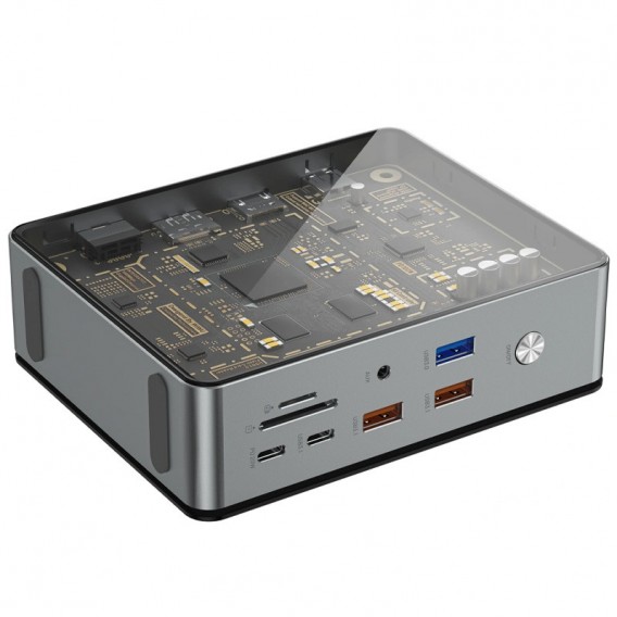 Переходник HUB WIWU Matrix docking station 16in1 W1601, Gray