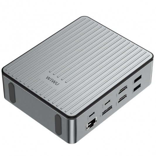 Перехідник HUB WIWU Matrix docking station 16in1 W1601 Gray - зображення 4 