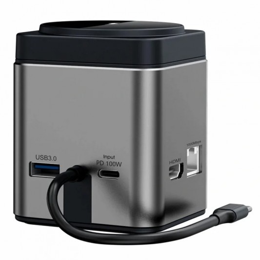 БЗП + HUB WIWU Wi-W025 Cube 9in1 USB-C Gray - зображення 1 