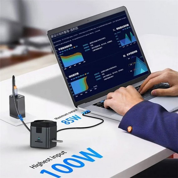 Бездротова зарядка + HUB WIWU Wi-W025 Cub 9in1 USB-C, Gray