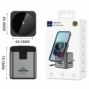 Бездротова зарядка + HUB WIWU Wi-W025 Cub 9in1 USB-C, Gray