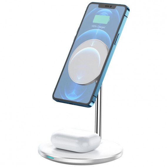 Бездротова зарядка WIWU Wi-W019 2 in 1 15W, White