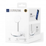 Бездротова зарядка WIWU Wi-W019 2 in 1 15W, White