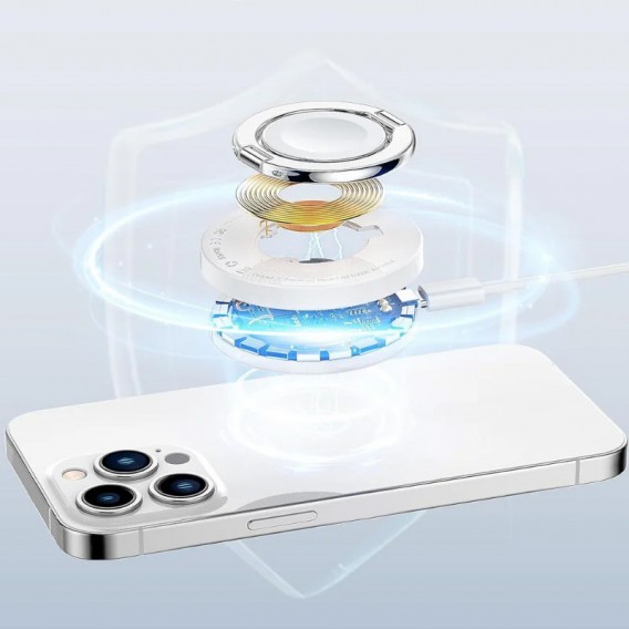 Бездротова зарядка WIWU Wi-W027 3 in 1 Wireless Charger, White