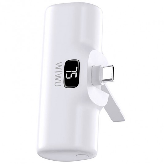 Портативний ЗП Power Bank WIWU Wi-P017-C Type-C 5000 mAh White - зображення 4 